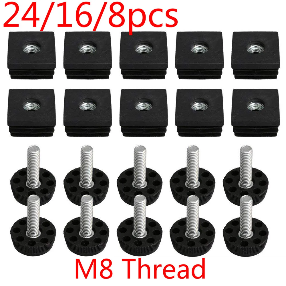 24/16/8 шт. черные пластиковые заглушки для ножек мебели|Заглушки на мебель| |