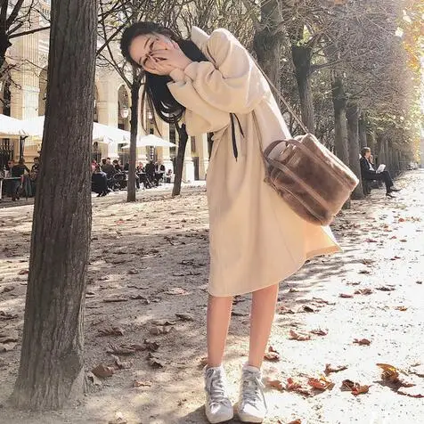 Длинное зимнее платье 2020 женские толстовки с цветочным принтом размера плюс harajuku