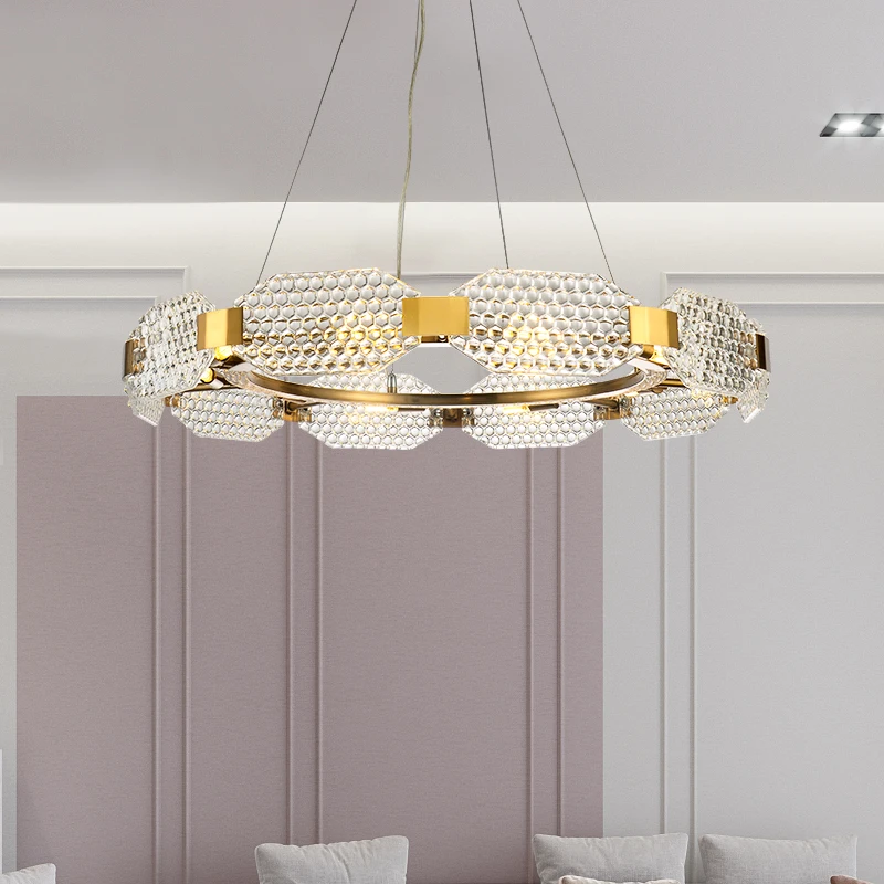 

Postmodern light luxury living room personality creative dining room bedroom study crystal glass art chandelier