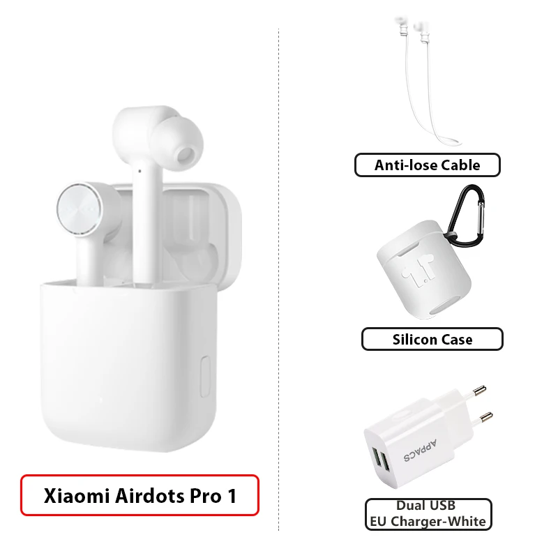 Сяо mi Airdots mi Air СПЦ Bluetooth наушники ANC переключатель ENC HD Авто пауза коснитесь Управление для Ios и Android - Цвет: 1Add CableWHCaseCh