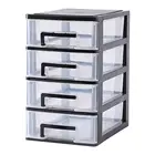 Прозрачный Прочный пластиковый офисный стол с 4 выдвижными ящиками, Настольный ящик для косметики, стильный держатель, коробка для хранения, Органайзер