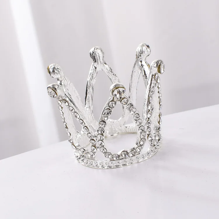 3.5X4CM SL1 Креативная мини-корона, топпер для торта, металлические жемчужные счастливые топперы для торта на день рождения, свадьбы и помолвки, декор для торта, милые 16 вечерние украшения - Цвет: 3.5X4CM SL1