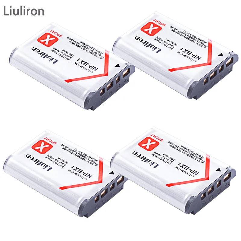 4battery 5x акумуляторная батарея NP-BX1 NPBX1 np bx1 батарея для sony DSC-RX100 DSC-WX500 HX300 WX300 HDR AS100v AS200V AS15 AS30V AS300 M3 M2 HX60 - Цвет: 4battery