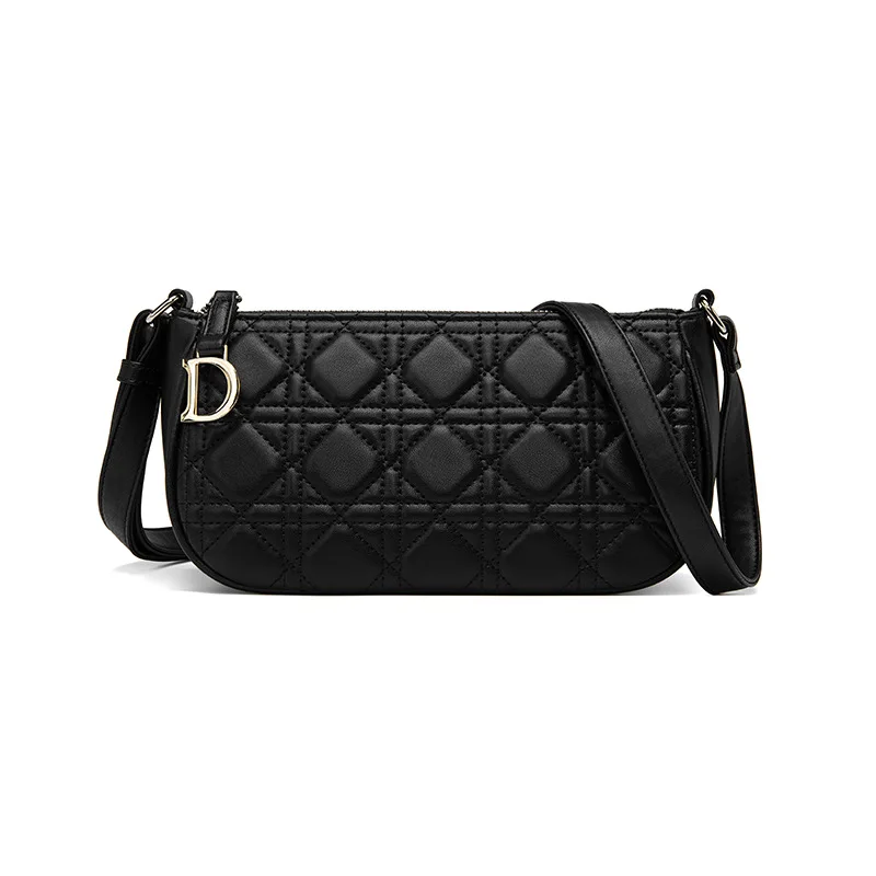 

Crossbody Shoulder Bag Fashion Diamond Lattice Underarm Bag Niche PU Baguette Bag Hand Bags Women