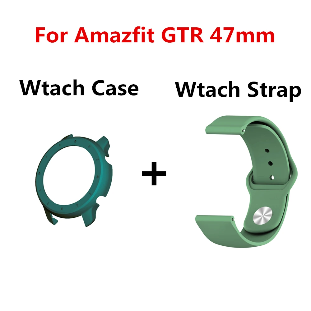 6 2в1 силиконовый спортивный ремешок для Xiaomi Huami Amazfit GTR 47 мм Смарт-часы 22 мм сменный Браслет для часов+ чехол для ПК - Цвет: 6