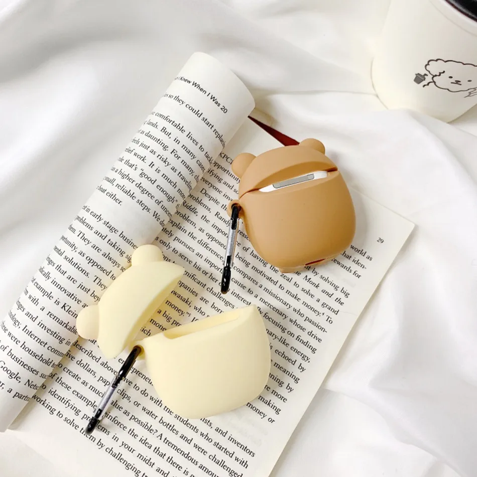 Чехол для AirPods, мультяшный силиконовый чехол для Apple Air pods 2, милый чехол для наушников, сумка для наушников, чехол с кольцом, аксессуары