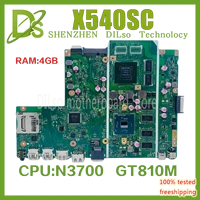 kefu x540sc mainboard for asus x540sc x540s laptop motherboard n3700 cpu 4g memory n15v gl1 ka a2 graphics card test original