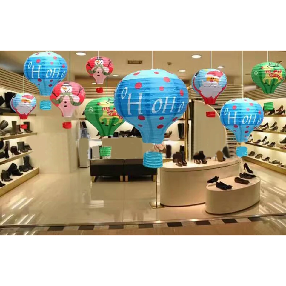 1 шт. Санта Клаус лося воздушный шар 12 дюймов бумажный фонарь абажур потолочный