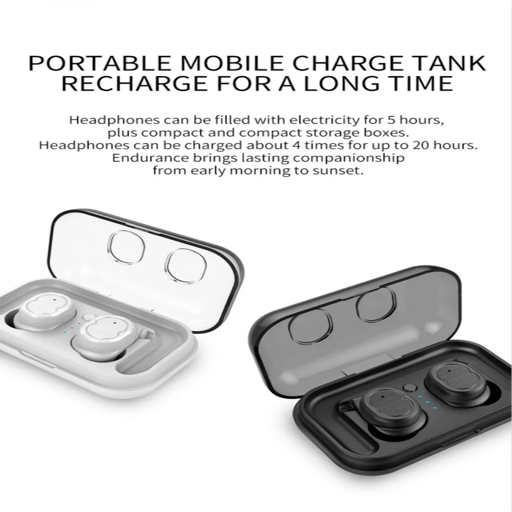 

New Mini Wireless Bluetooth 5.0 Stereo With Mic Earpiece Sports Noise Reduction Game Earpiece With Charging Case Power