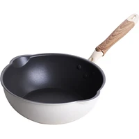 thickened non stick wok wok no lampblack household wood grain frying pan wok gas stove induction cooker special pan cast iron