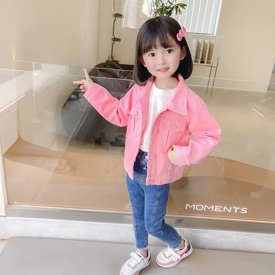 Куртка для девочек верхняя одежда однотонное пальто на весну и осень Детская