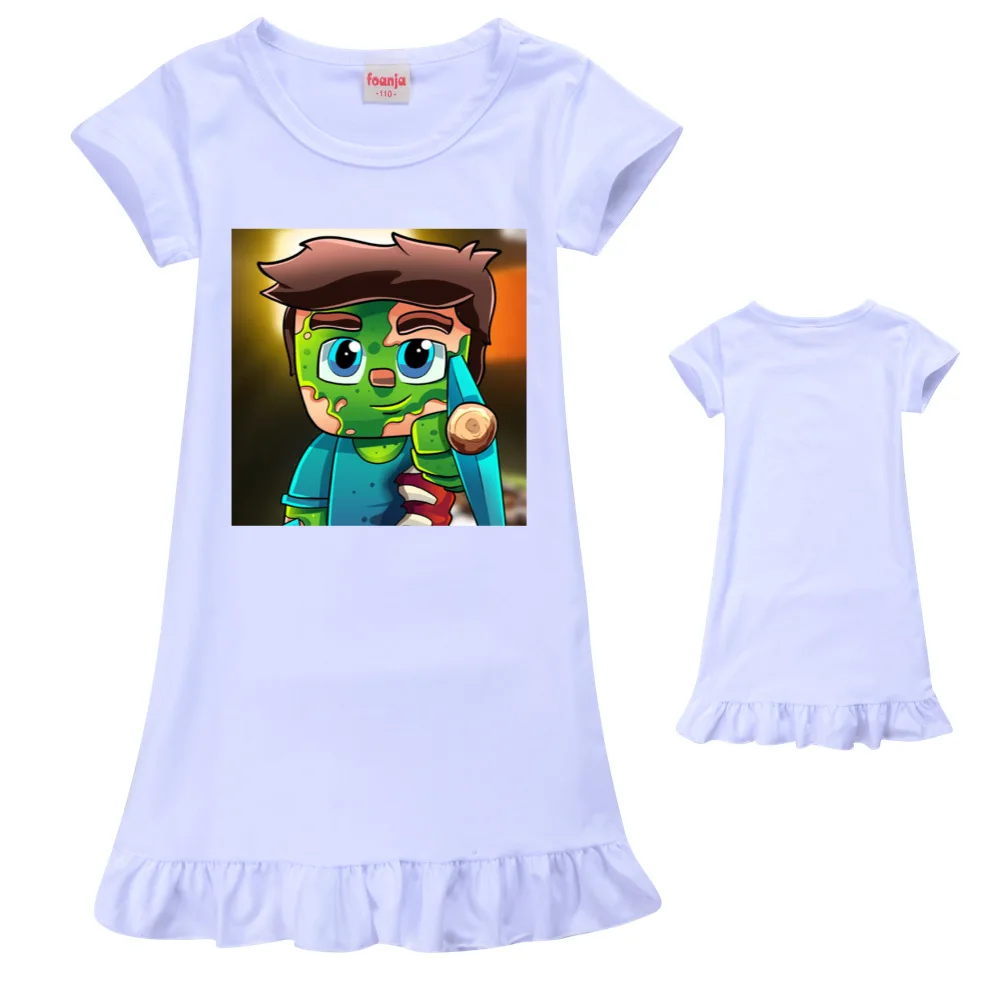 Ice silk Nightdress Little Teen Girl Pajamas Dresses Children lovely Cartoon Summer Nightgown Home Clothes Kids Sleepwear | Тематическая