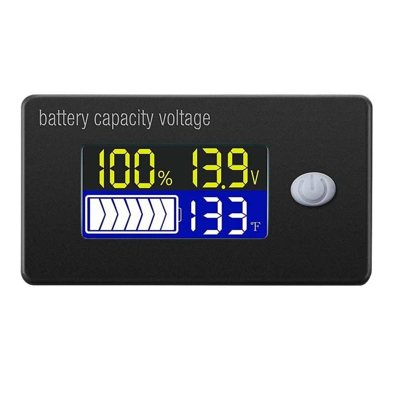 

Battery Capacity Voltage Meter with Temperature Sensor 12V 72V Lead Acid Battery Lithium Battery Gauge Meter for Cars
