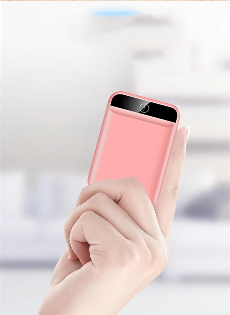 Милый внешний аккумулятор 10000 мА/ч для iPhone 11 7, 8, 6S, для Xiaomi Mi8, портативное быстрое зарядное устройство, двойной USB внешний аккумулятор, светодиодный внешний аккумулятор для Huawei p30 mate30 для Samsung