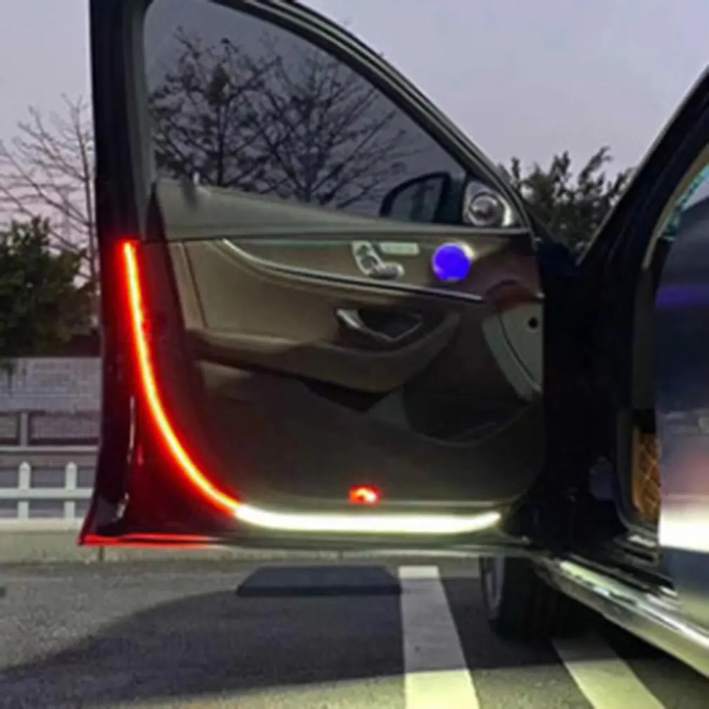 

12V Car Dynamic Streamer Lighting Car Door Anti-collision Decoration Atmosphere Light Strip With Waterproof Stroboscopic Lamp