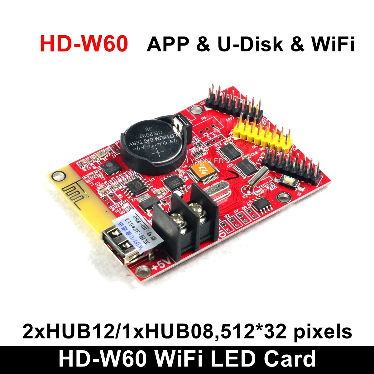 Huidu HD-W60 u-диск WiFi Одноцветный двойной цветной светодиодный дисплей контрольная карта