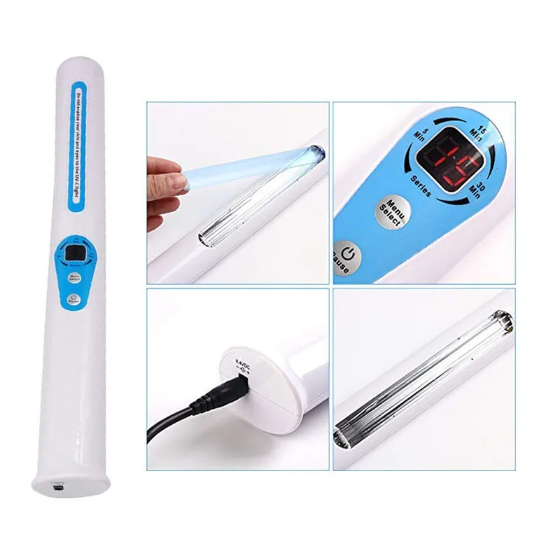 

Portable Handheld UV Sanitizer Ultra Violet Lamp Kill Bacteria Sanitizing Travel For Killing Up To 99.9% Of Virus Rechargeable