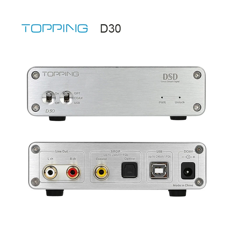 Topping D30 декодер HIFI Настольный DSD XMOS CS4398 24Bit 192 кГц декодер|Цифро-аналоговые