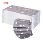 Маска для лица одноразовая дышащая трехслойная с принтом звезд, 10-100 шт.