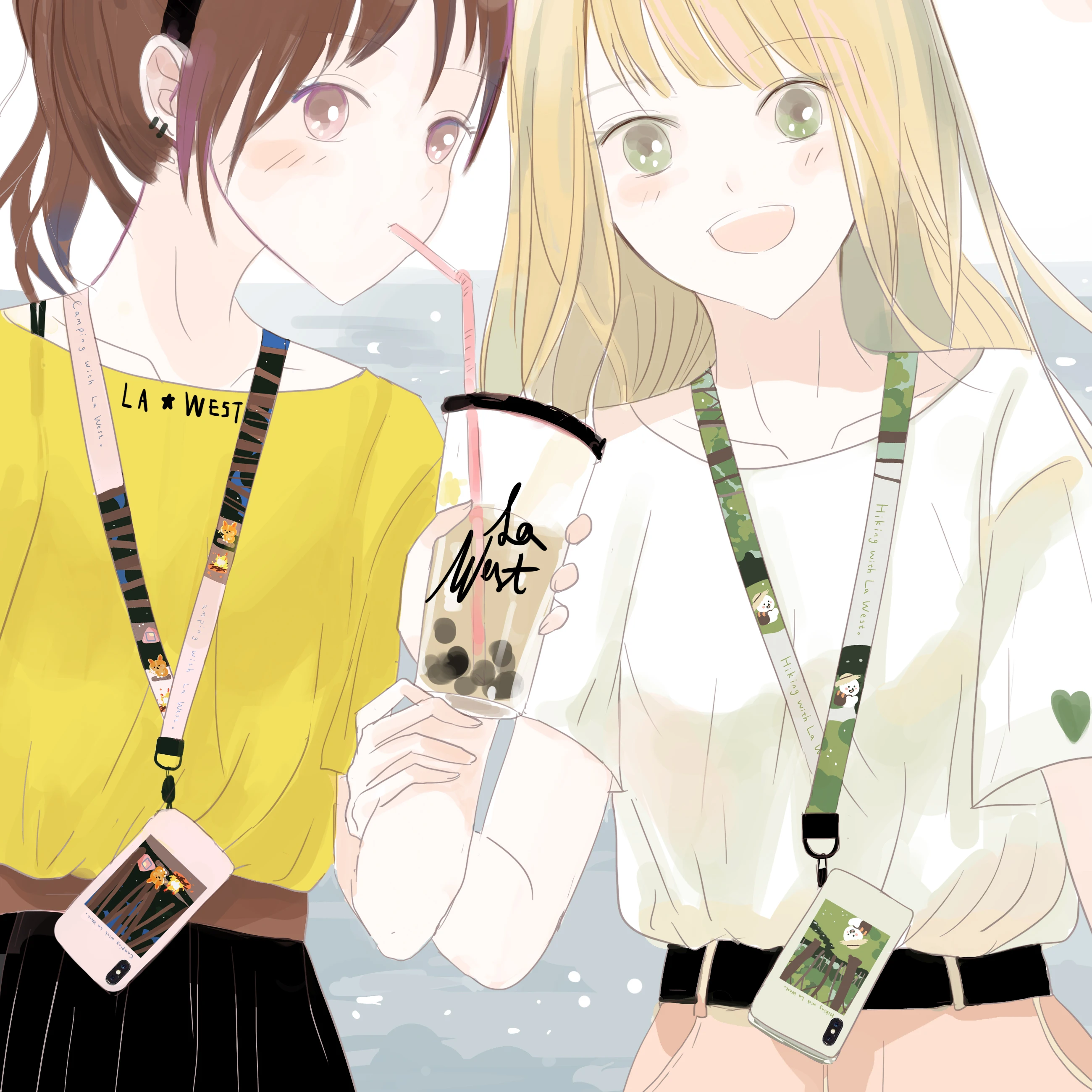 STARRY FOREST Милые иллюстрации мобильные ремни для девочек и пар розовый красный