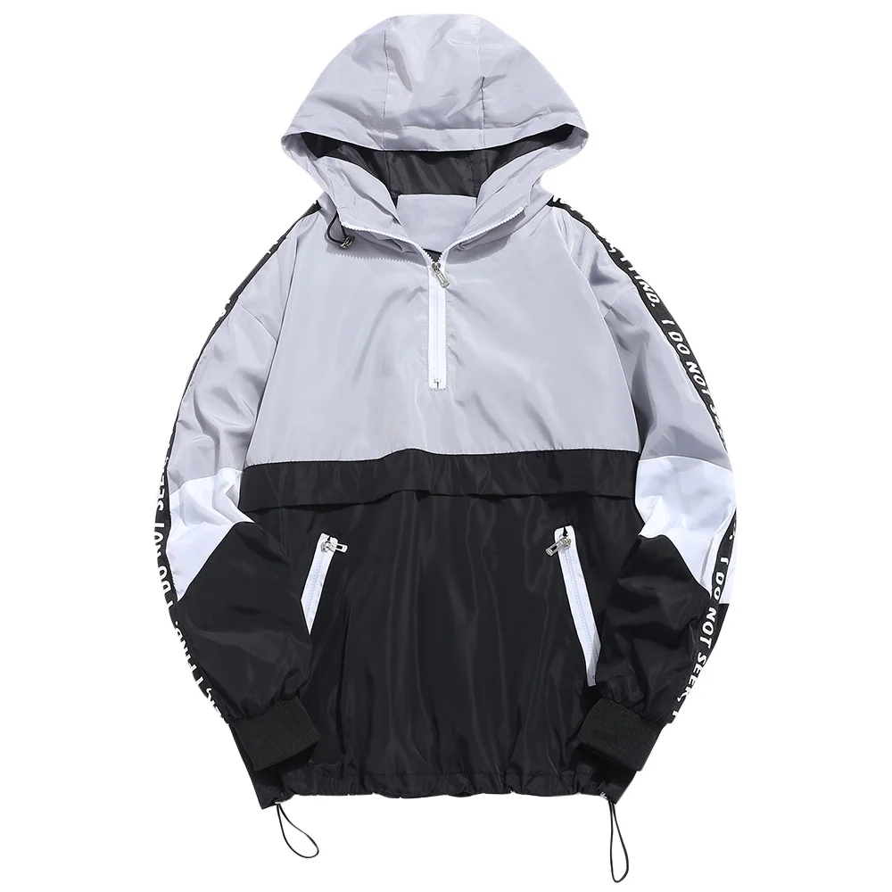 ZAFUL Мужская цветная Толстовка в полоску с надписью сбоку быстросохнущая