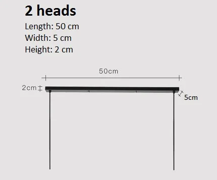 2 heads L 50 CM LuKLoy подвесной светильник Потолочная пластина подвесной потолочный светильник навес Подвесная лампа потолочная Роза - Цвет: 2 heads L 50 CM