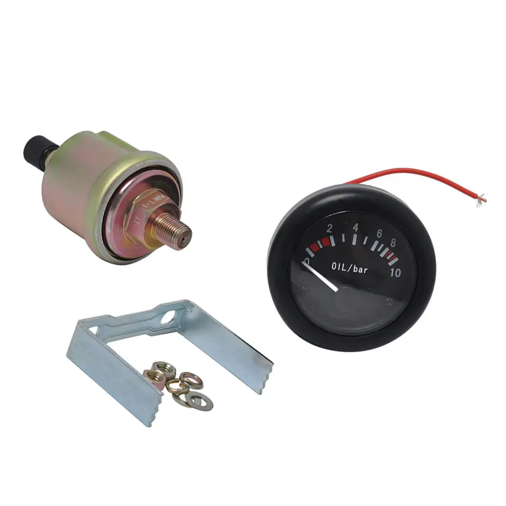 

52mm 2" Oil Pressure Gauge 0-10 bar with NPT1/8 Sensor for Boat Marine