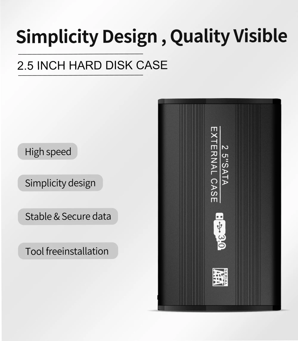 hdd case 2.5 TISHRIC 2.5 Inch Hdd Case Sata Hard Disk Case 2.5 Support 8 TB External Hard Drive Case For Hard Drive Box Hdd Enclosure Usb 3.0 usb 2.0 hdd external box