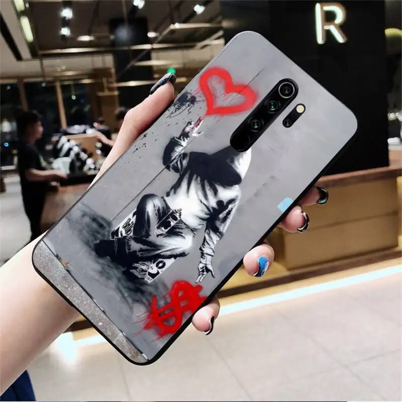 

HUAGETOP Street Art Banksy Graffiti Soft Phone Case Cover for Redmi Note 9 8 8T 8A 7 6 6A Go Pro Max Redmi 9 K20