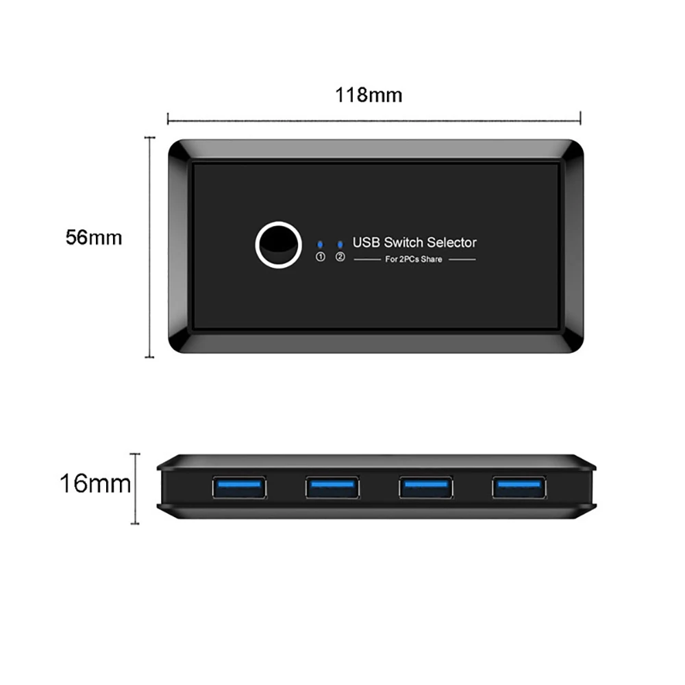USB KVM Switch Box 3.0 2.0 Switcher 2 Port PCs Sharing 4 Devices for Keyboard Mouse Printer Monitor with Cable | Компьютеры и офис