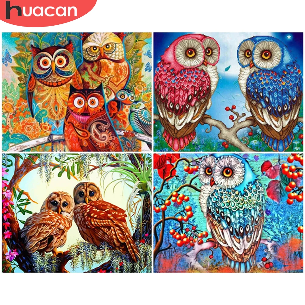 

HUACAN Coloring By Numbers Owl Animal Drawing On Canvas Oil Painting By Number For Adults Children Unique Gifts