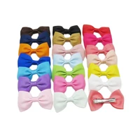 20pcslot solid boutique grosgrain ribbon girl small bow elastic hair tie clip hair band bow diy hair accessories best gift
