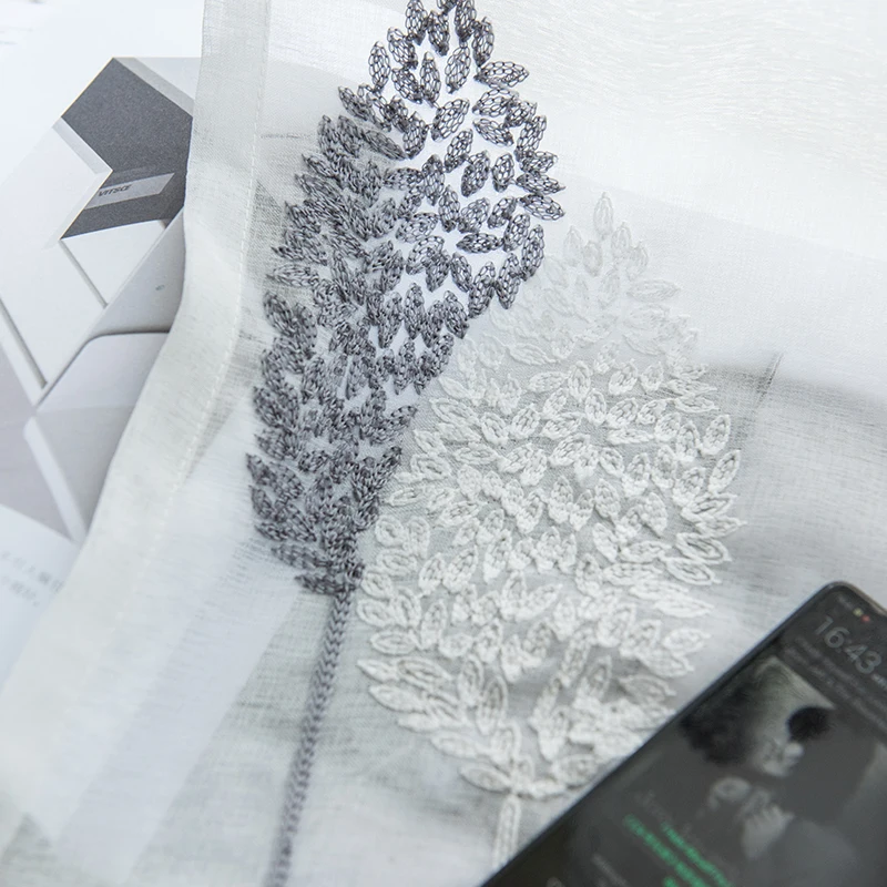 Европейские тюлевые шторы с вышивкой на окна для гостиной кухни современные из