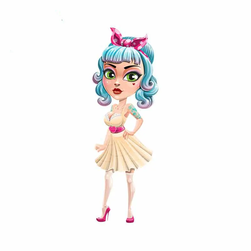 

Interesting Girl Cartoon Vector Personality Creative Stickers Bumper Trunk Laptop Rear Windshield Waterproof Car DecalsPVC13x5cm