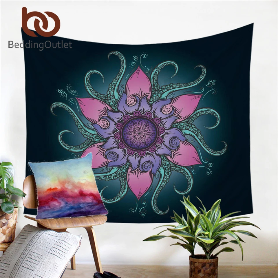 Постельные принадлежности Outlet гобелены с принтом Осьминог настенные висячий