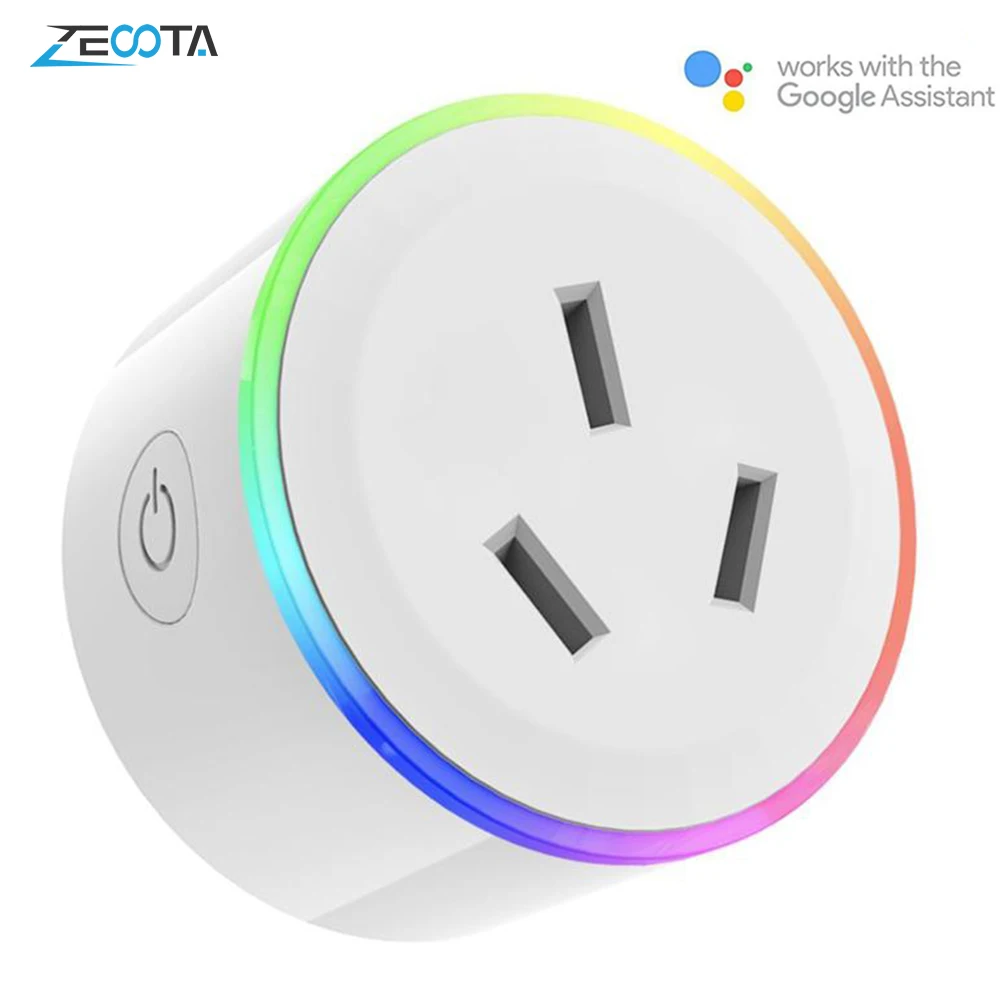 Colorful Led Light Mini Homekit Socket 10a Voice Control Works With Alexa Google Home Tuya App