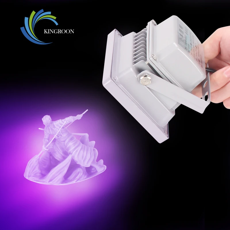 kingroon 110 260v 405nm uv led resin curing light lamp for sla dlp 3d printer photosensitive accessories free global shipping