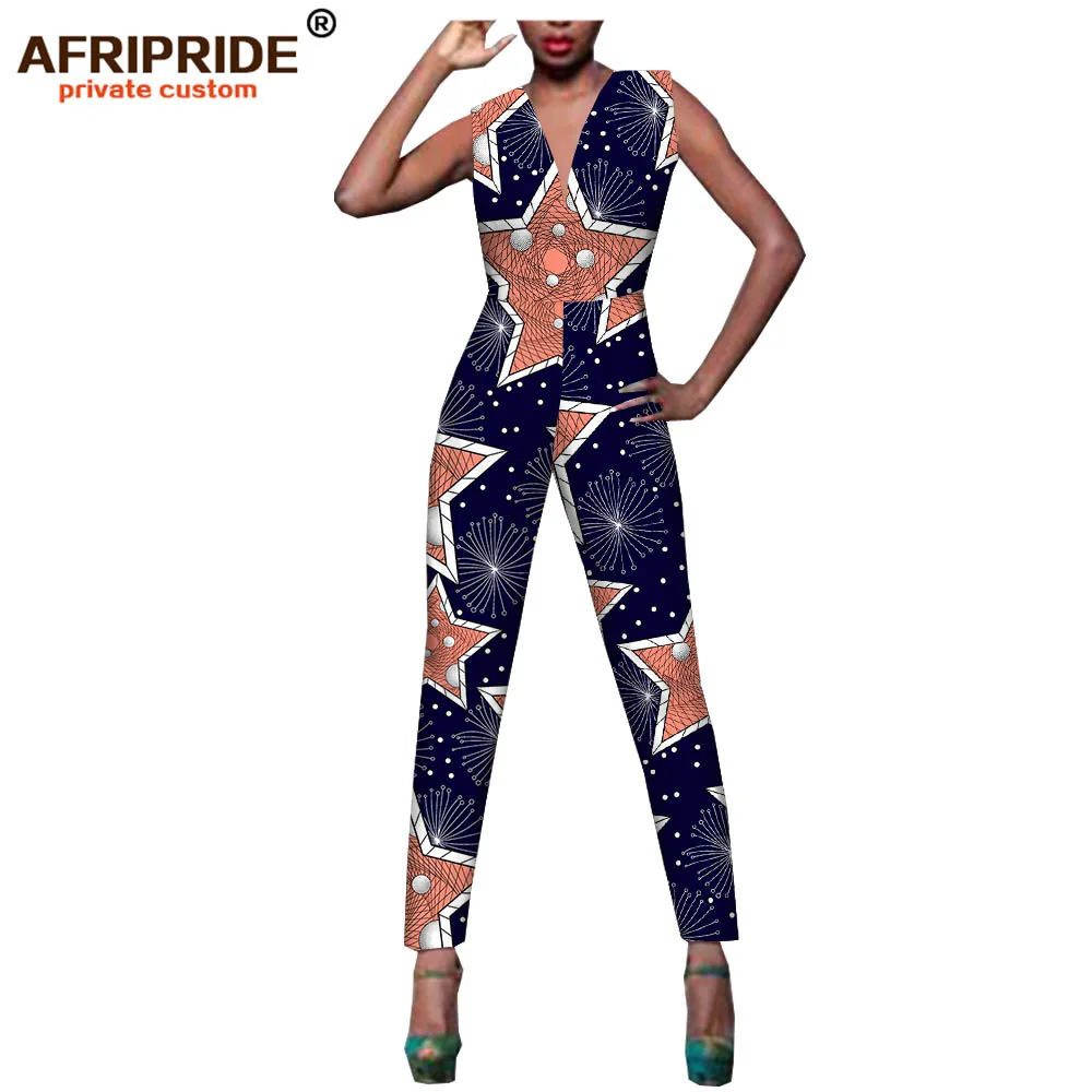 2019 г. комбинезон из Анкары без рукавов с рисунком африканская одежда для женщин