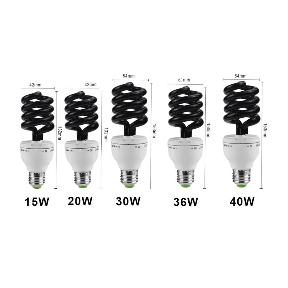 E27 черный светильник синий UV 220V ультрафиолетовые люминесцентные CFL лампы
