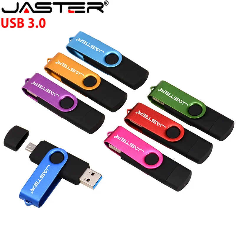 JASTER высокоскоростной USB3.0 флеш накопитель OTG 128 Гб 64 Usb Флешка 32 256 г флэш диск для