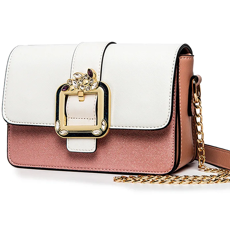 Кожаная сумка с цепочкой сумки алмазным замком в Корейском стиле