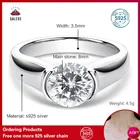 QALEDE простые темпераментные женские кольца 2 карат мусанит кольцо 925 серебро 18K позолоченное кольцо подарок