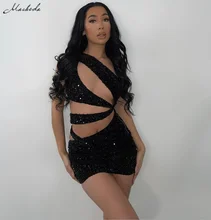 Macheda vestido slim de verão, sexy, preto, feminino, ombro inclinado, manga longa, moda feminina, mini vestidos 2021 (2)