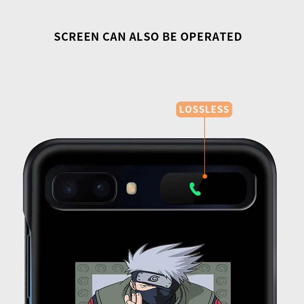 

Coque Case for Samsung Z Flip Pattern Hard Black Shell for Samsung Z Flip 5G Phone Cover Shell Fundas Naruto Anime