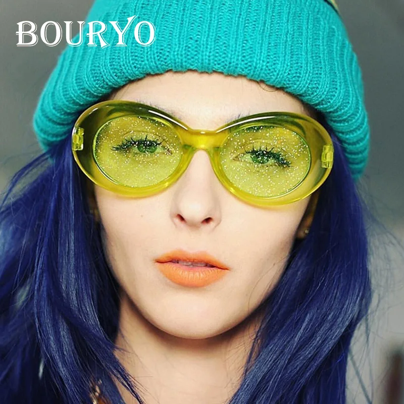 Бурьо Овальные Солнцезащитные очки женские яркие прозрачные солнцезащитные для