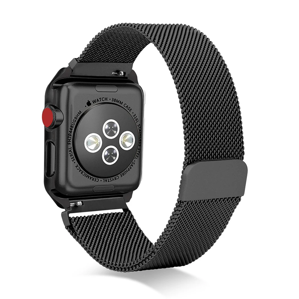 Mlianese Loop чехол+ ремешок для Apple Watch 3 2 1 ремешок 42 мм 38 мм металлическая крышка Iwatch 5 4 ремешок 44 мм 40 мм браслет аксессуары для часов