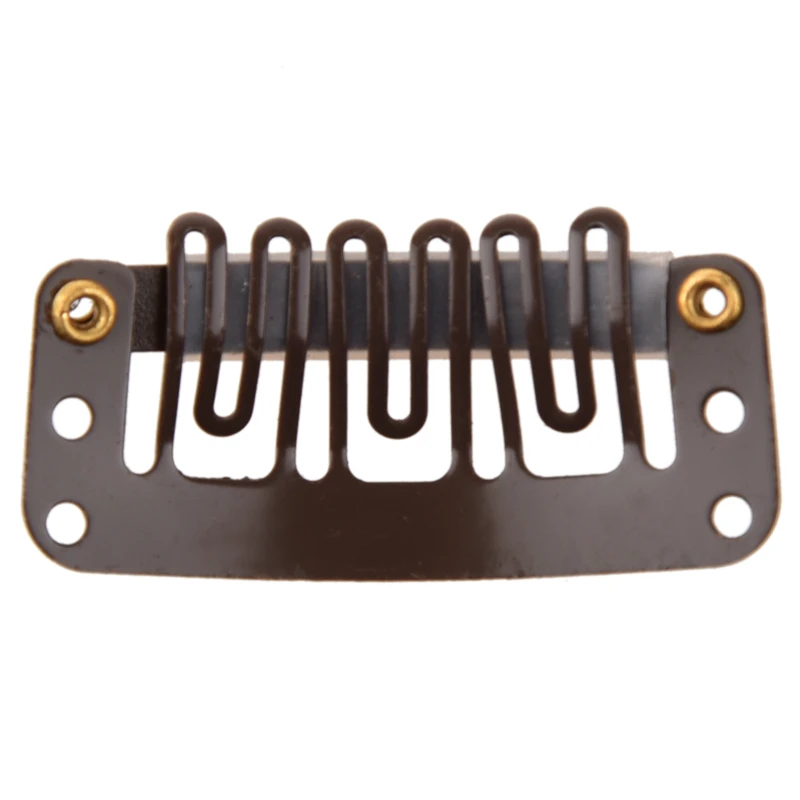 

50pcs Brown Snap Clips U-shape Metal Clips for Hair Extensions DIY