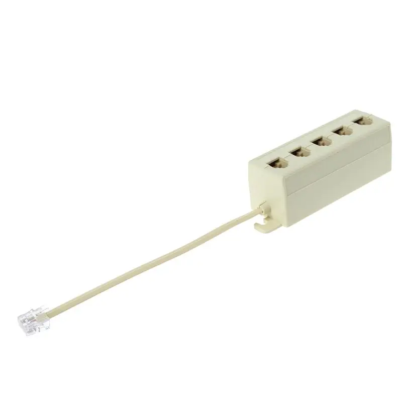 

RJ11 Jack 5 Way Outlet Telephone Phone Modular Line Splitter Plug Adapter 6P4C 0