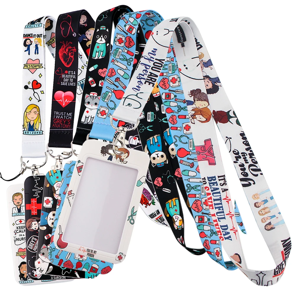 

DZ1228 New Grey's Anatomy TV Show Doctor Nurse Neck Strap Lanyards Keychain Holder ID Card Pass Hang Rope Lariat Lanyard Gifts
