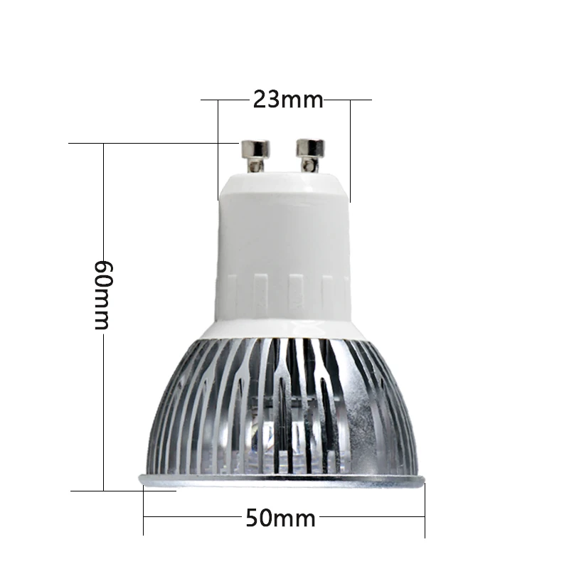Gu10 led 220v алюминиевый прожектор Диммер 3W Высокое качество Gu 10 затемнение 1W * 3